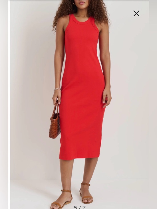 Alex Mill Dresses & Skirts - Alex Mill Everyday Rib Stretch Cotton Midi Tank Dress Red Dress Sz S